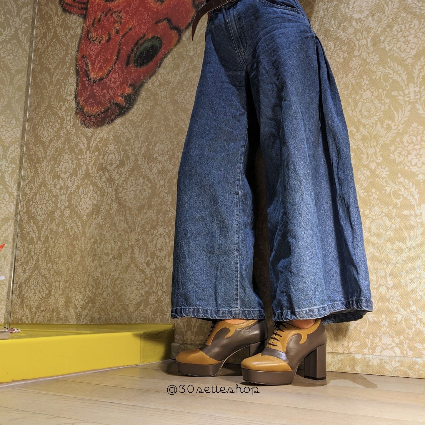 BLONDIE Mostarda Scarpa stringata con plateau