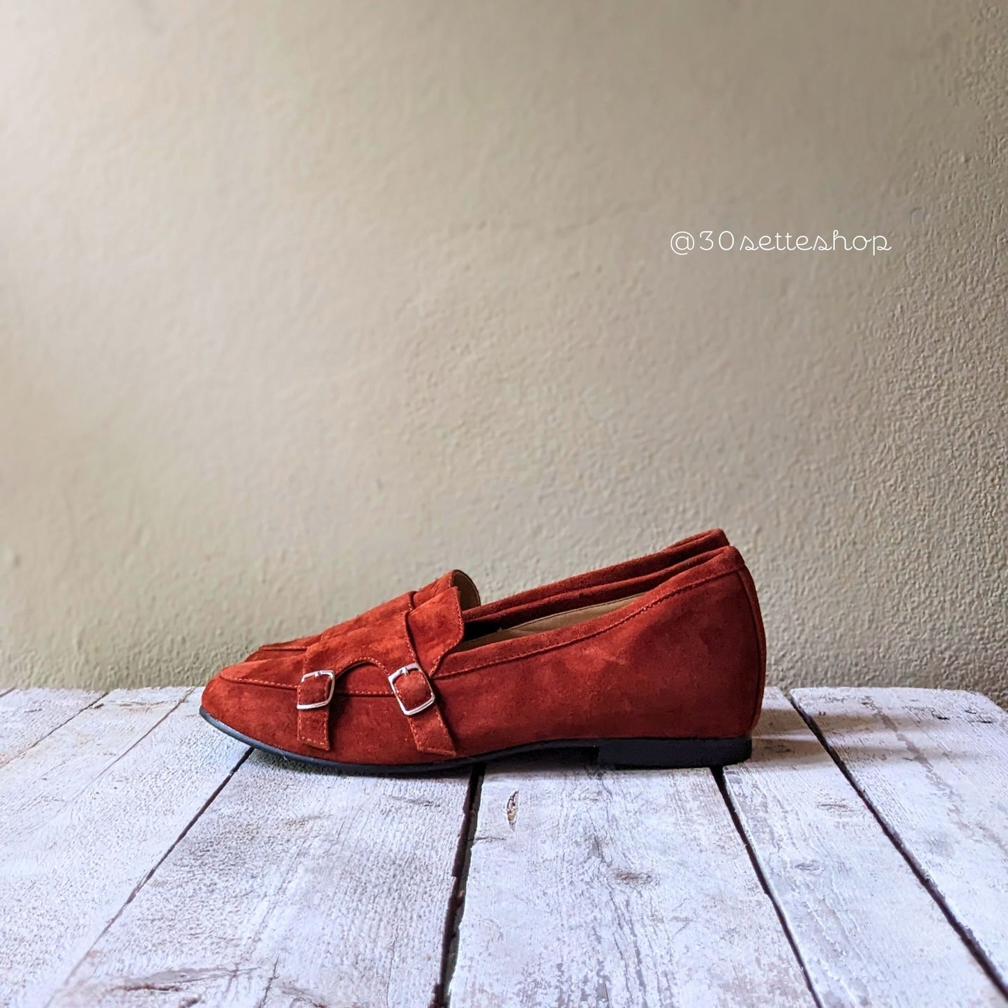 doris-mocassino-loafer-camoscio-ruggine-doppia-fibbia-artigianale