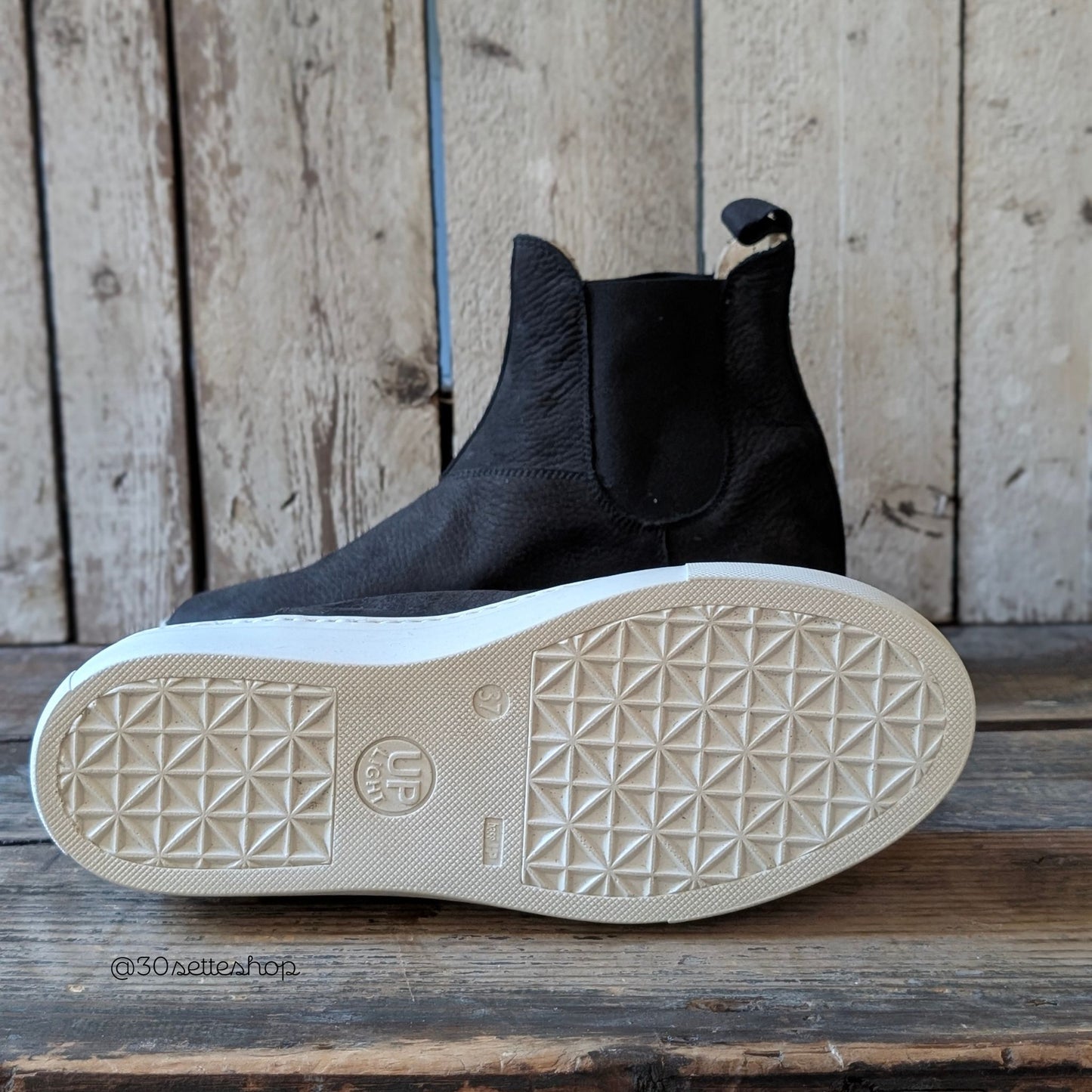 ST. MORITZ Sneaker stivaletto modello beatles slip-on in nabuk bottalato nero