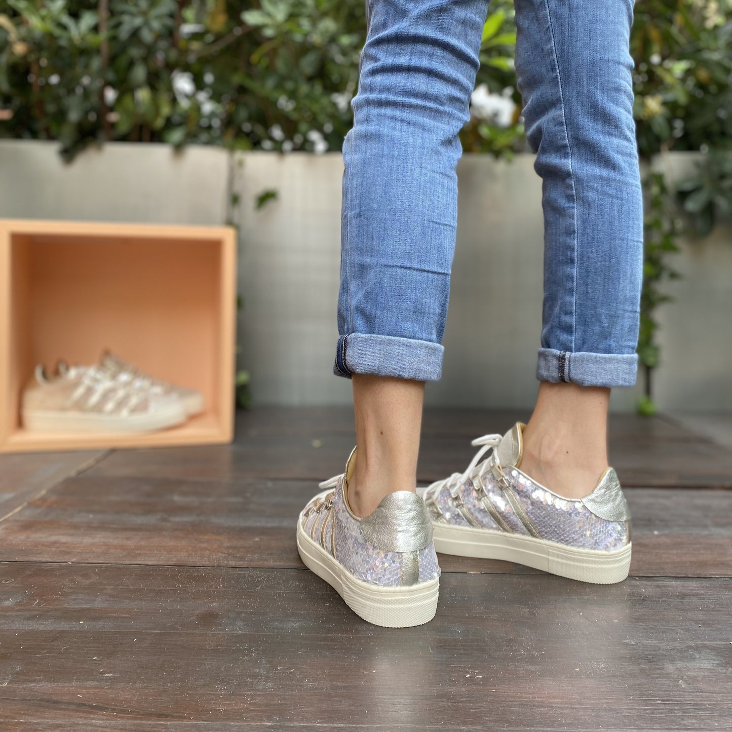 CLIPS Argento Sneakers Paillettes