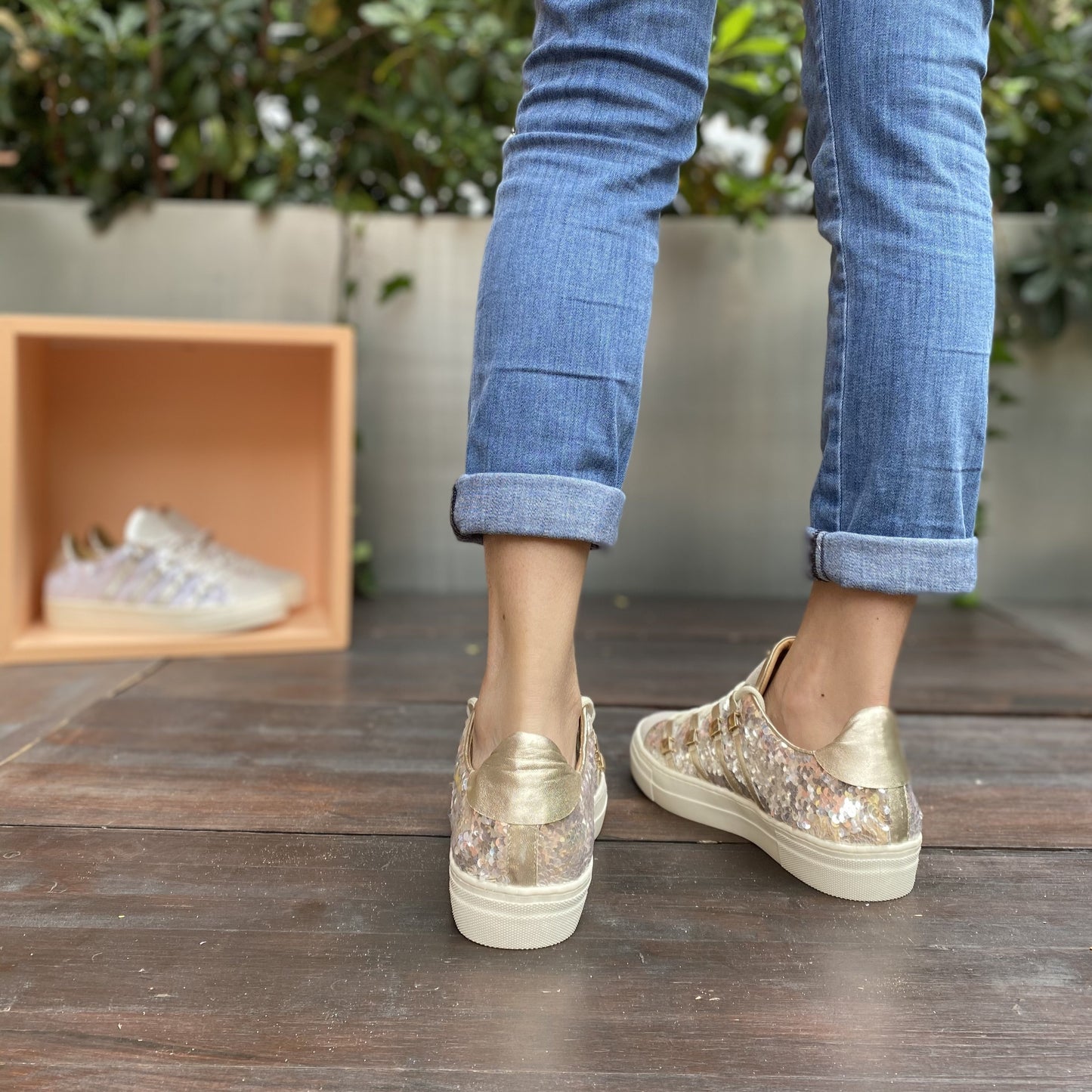 CLIPS Oro Sneakers Paillettes