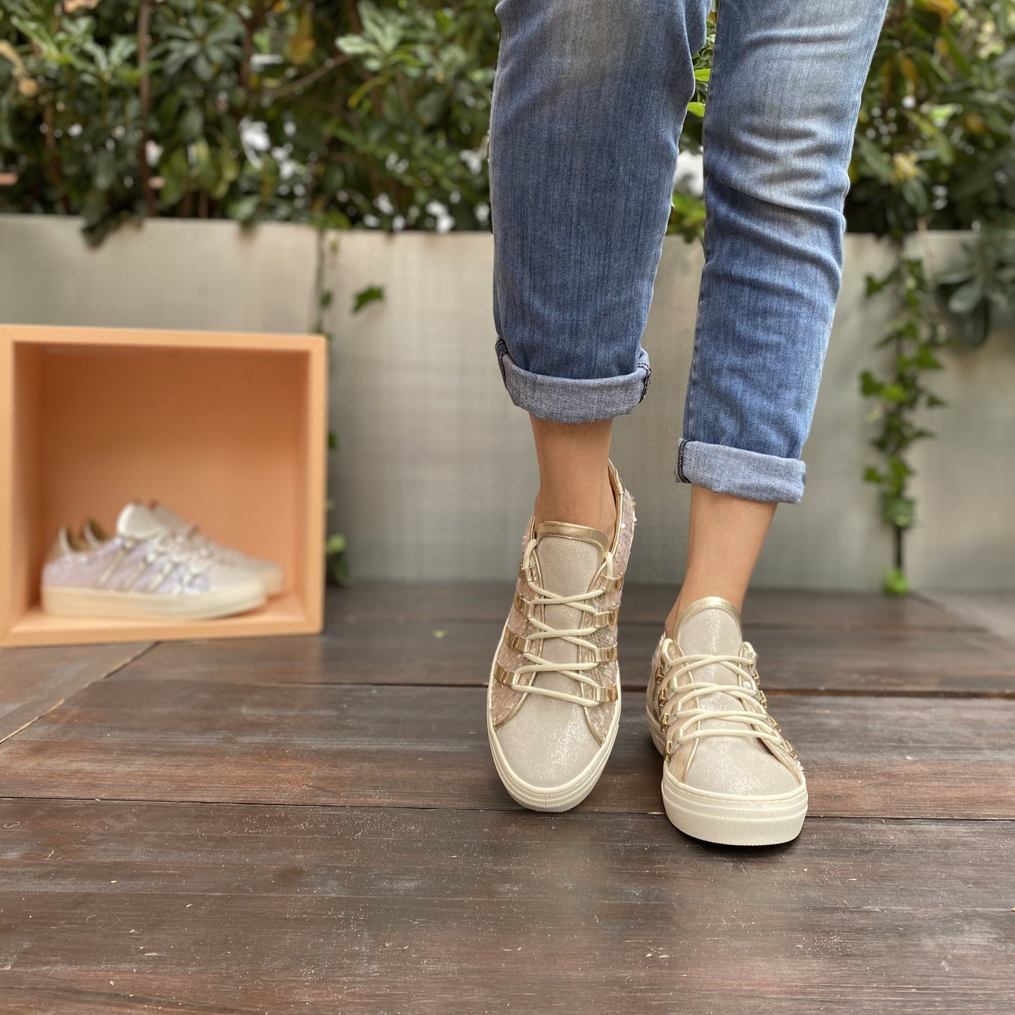 CLIPS Oro Sneakers Paillettes