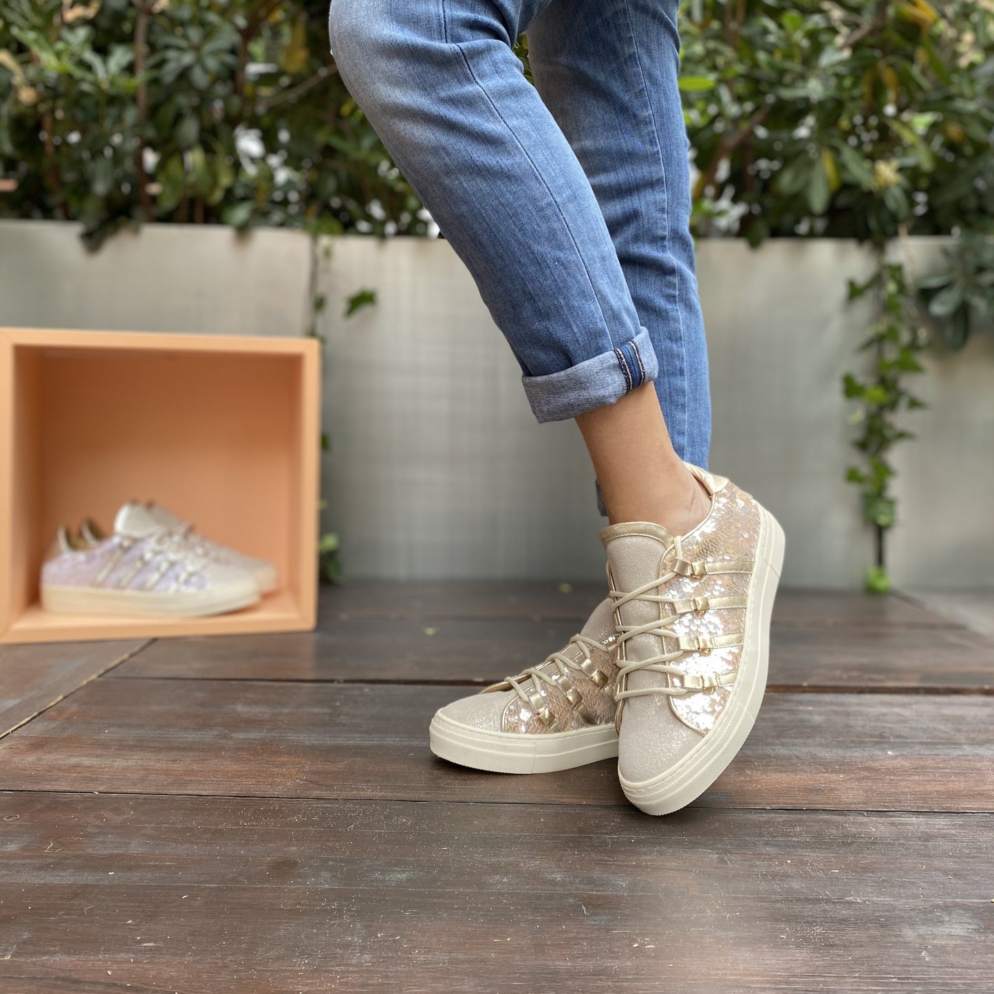 CLIPS Oro Sneakers Paillettes