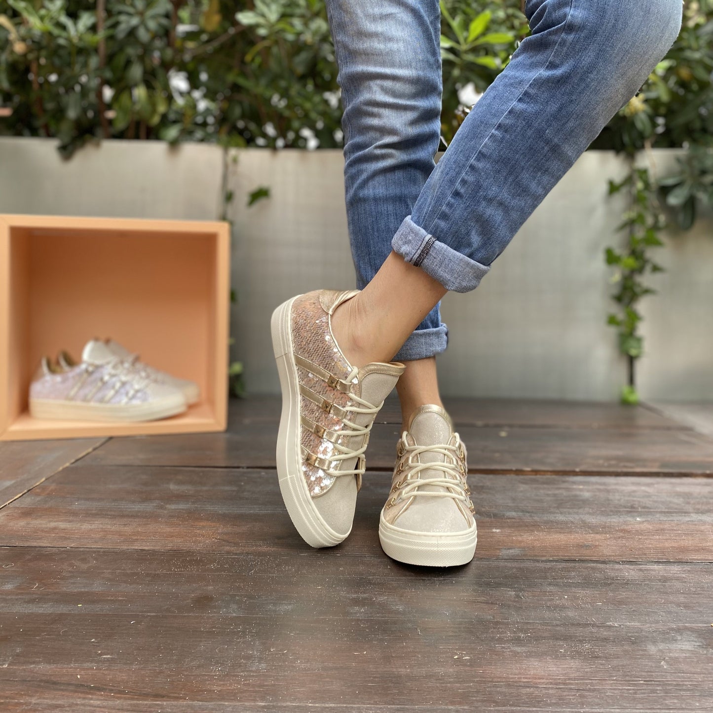 CLIPS Oro Sneakers Paillettes