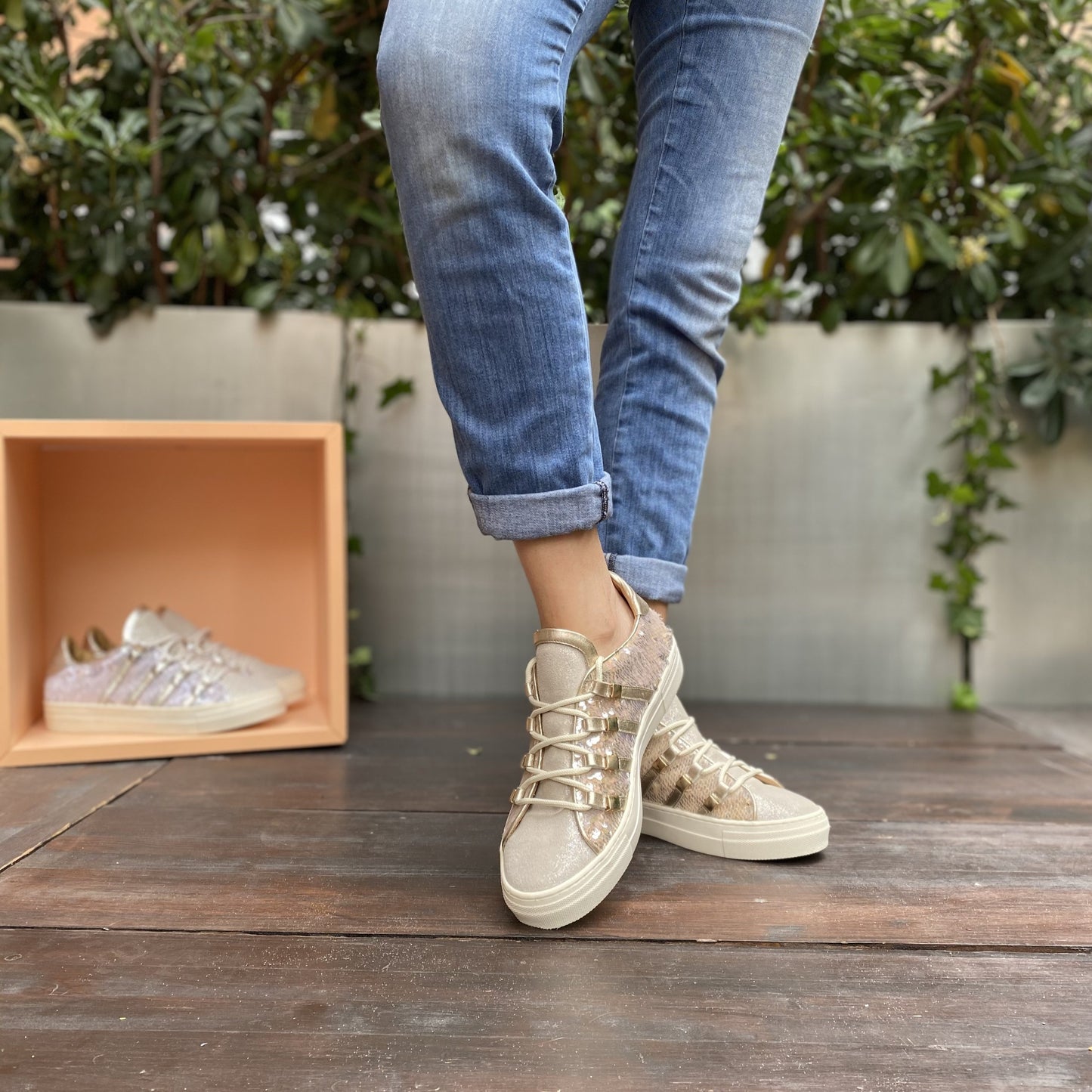 CLIPS Oro Sneakers Paillettes