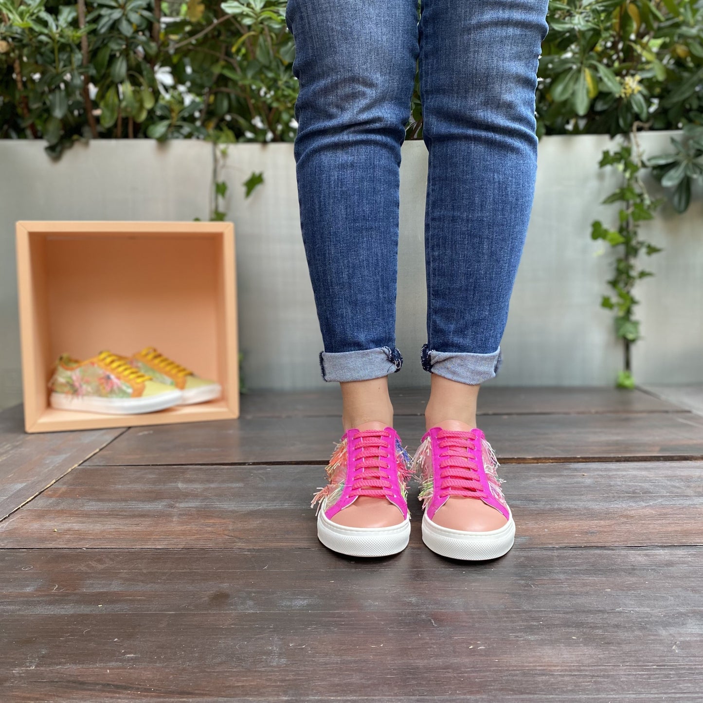 GAIA Rosa Sneakers in rete