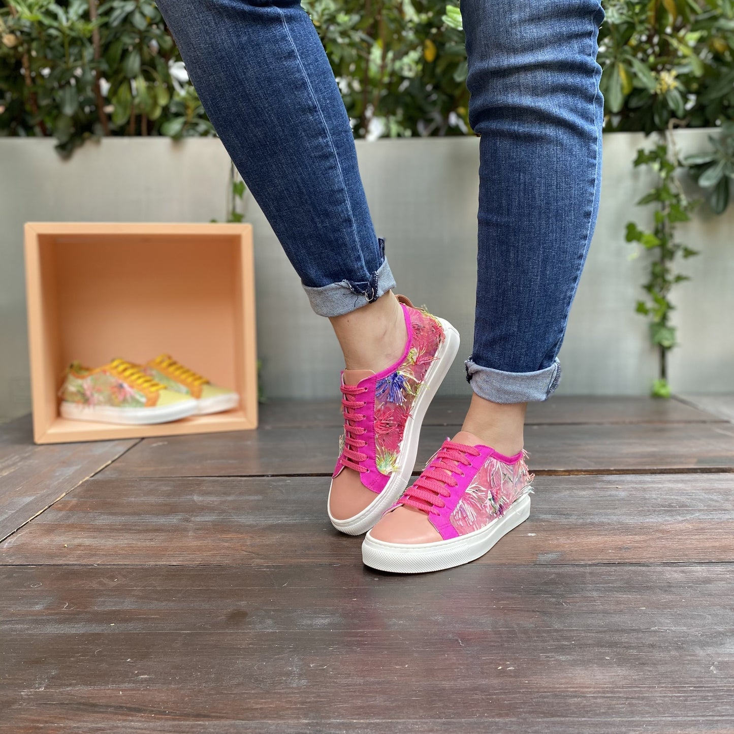 GAIA Rosa Sneakers in rete