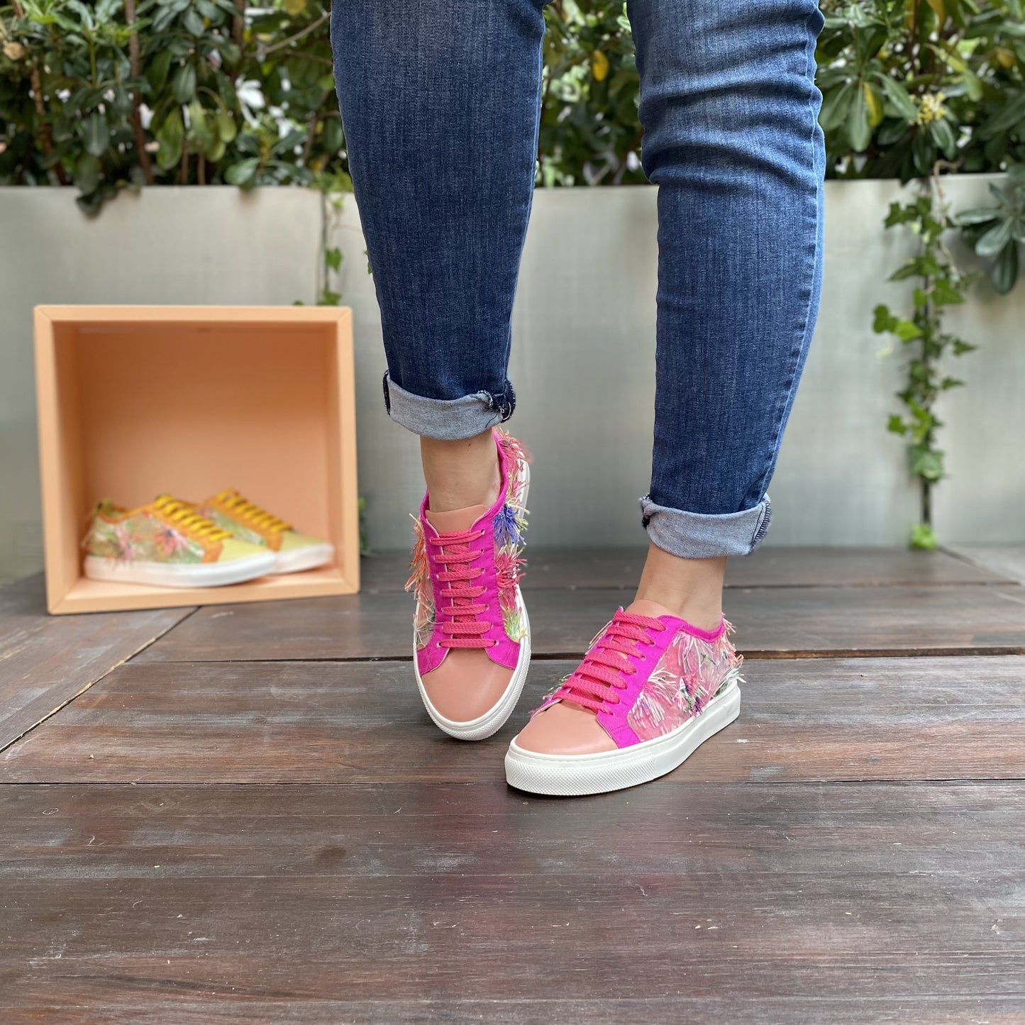 GAIA Rosa Sneakers in rete