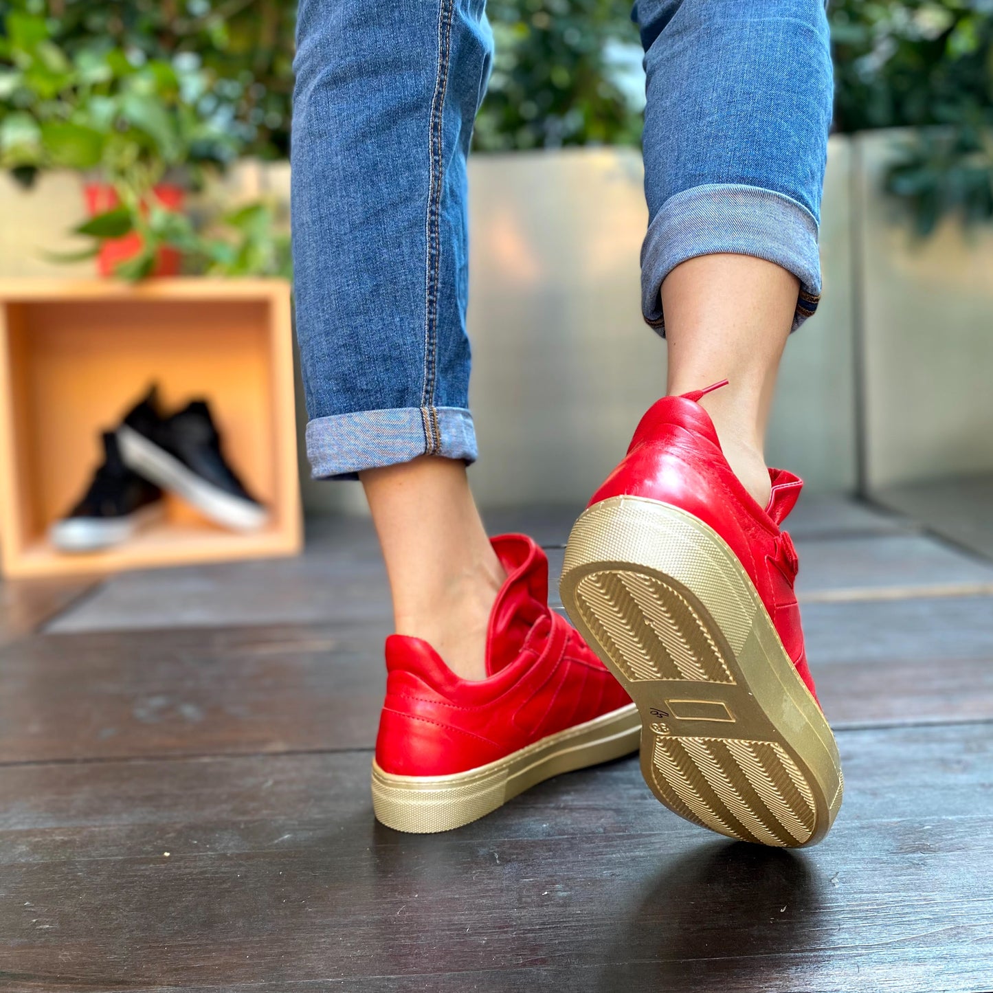 FUNNY Rosso Sneakers con rouches