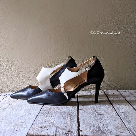 bonni-decollete-nappa-nero-bianco-asimmetrica-punta-sfilata-tacco-7cm-prodotto-artigianale