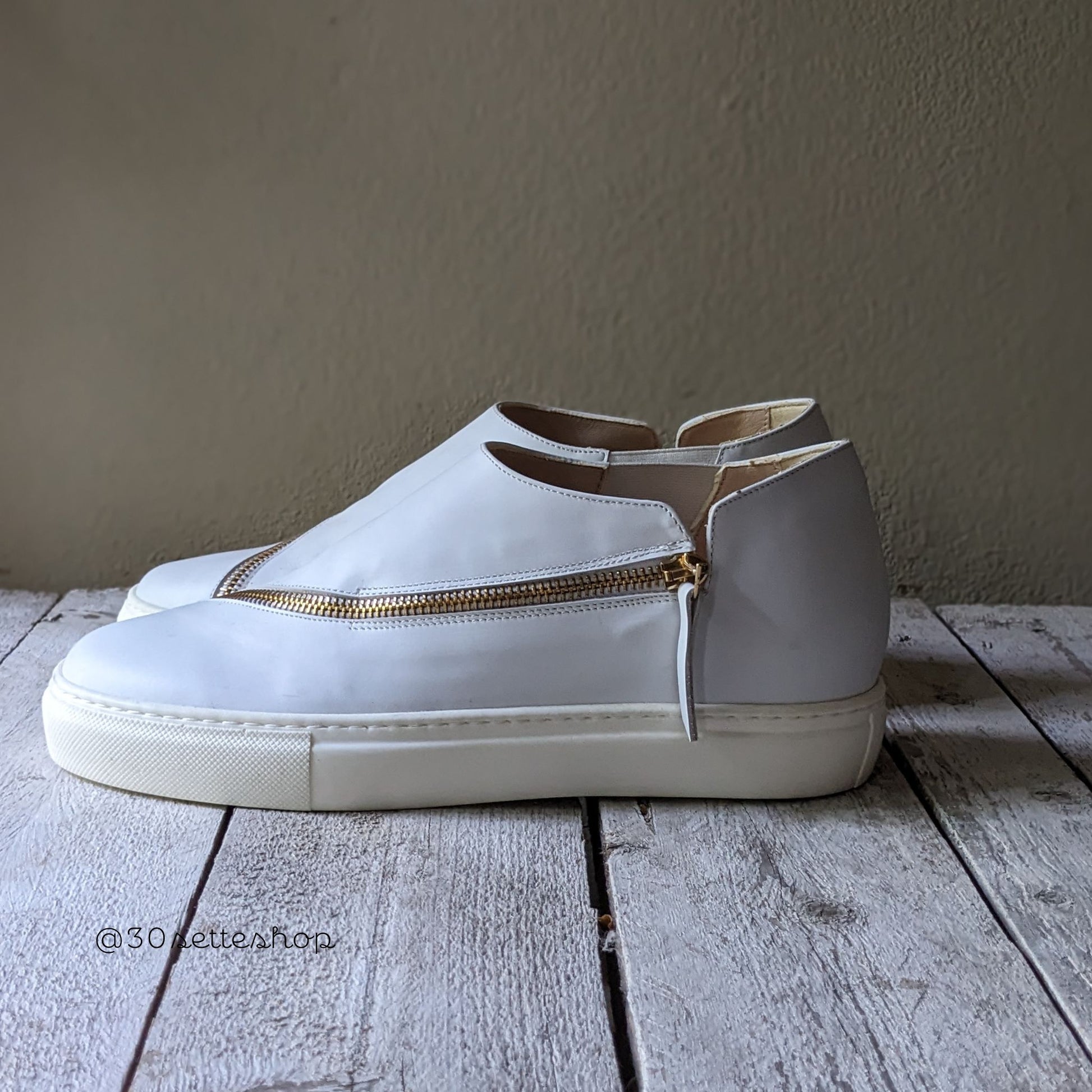 SNEAKERS MODELLO SLIP-ON IN MORBIDISSIMO NAPPA PANNA