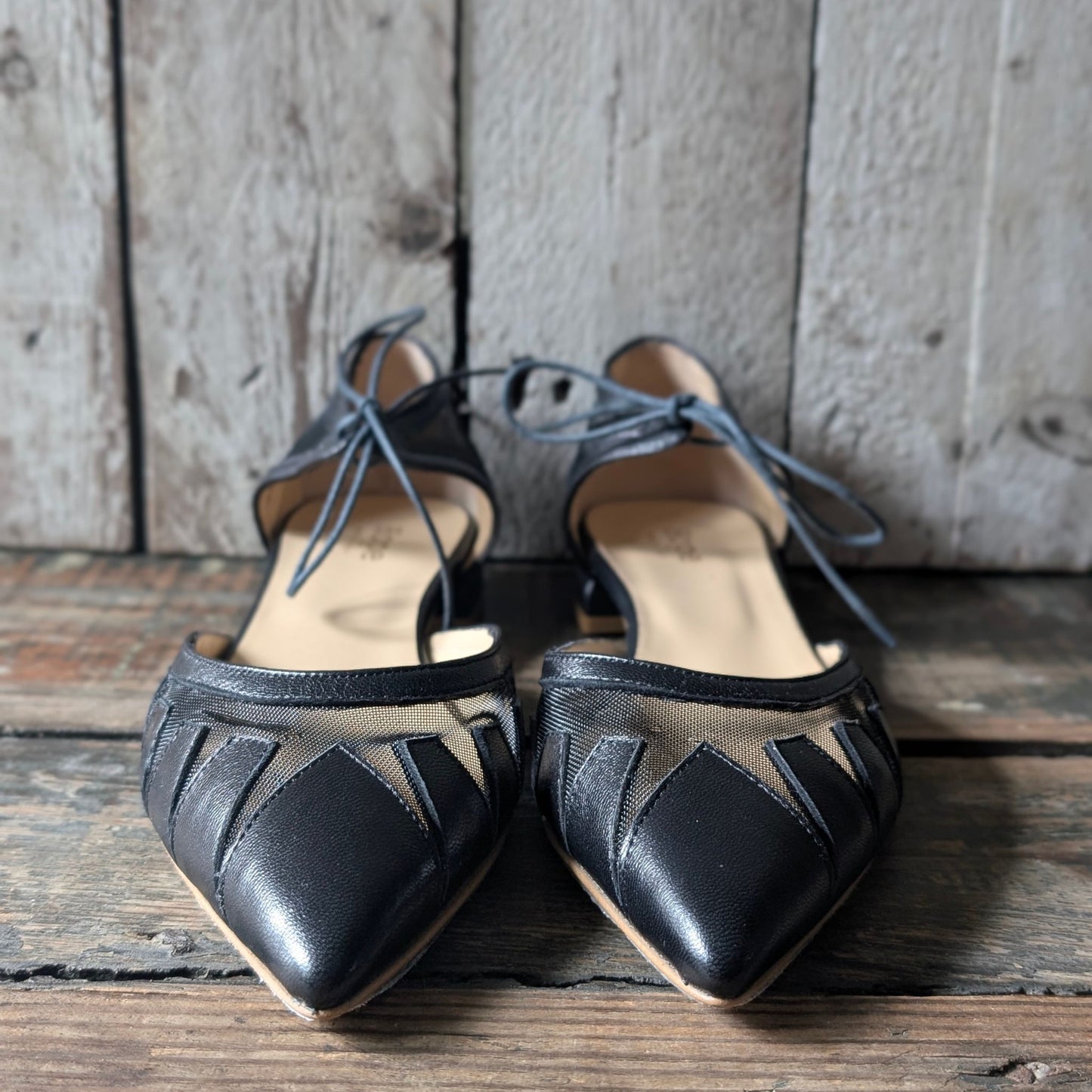 DEBBI Nero Ballerina a punta con laccio