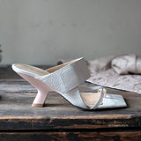 DIANA Panna Sandalo infradito tacco zeppa SPOSA
