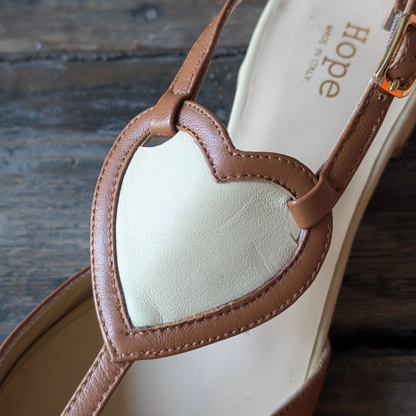 LINDA Cuoio Ballerina a punta con il cuore