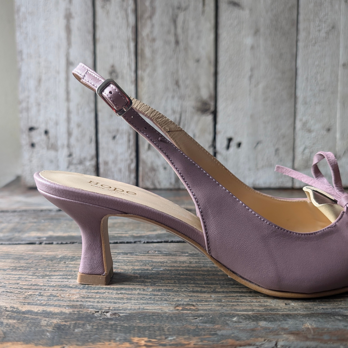 PAMELA Malva Slingback con tacco kitten