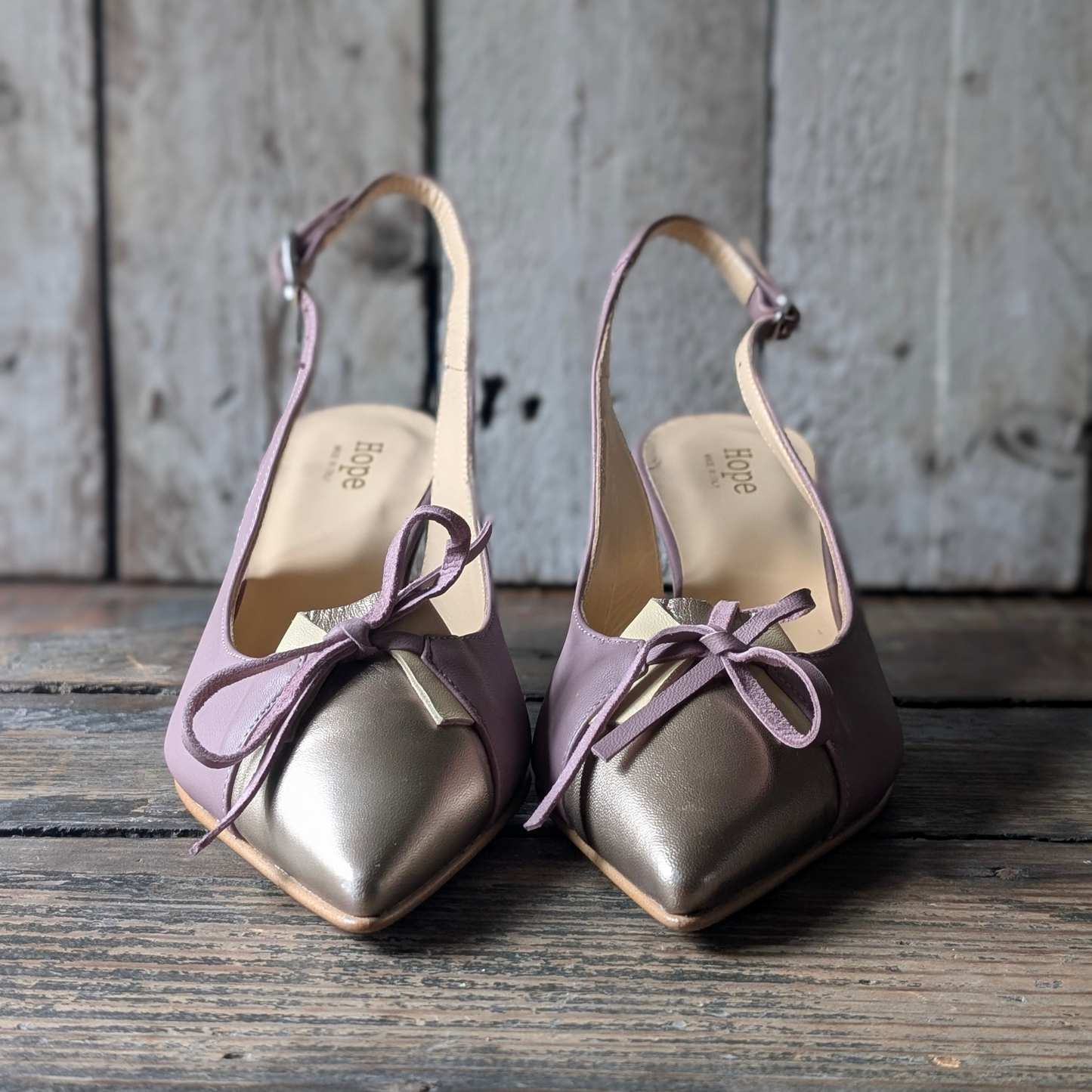 PAMELA Malva Slingback con tacco kitten