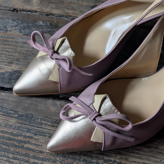 PAMELA Malva Slingback con tacco kitten
