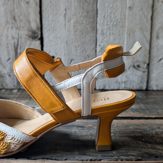 SANDY Senape Slingback con velcro