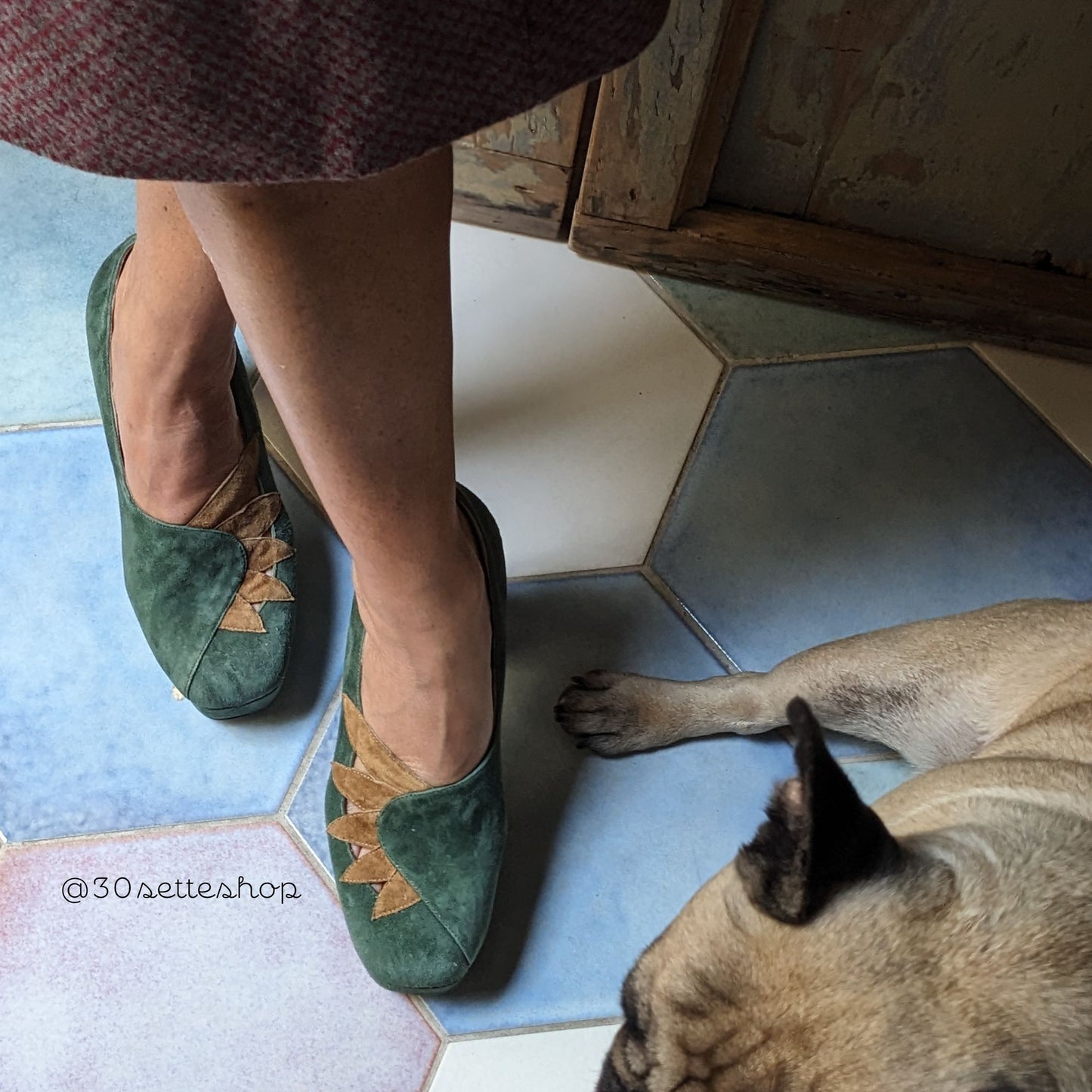 SUZI Scarpetta bicolore con plateau