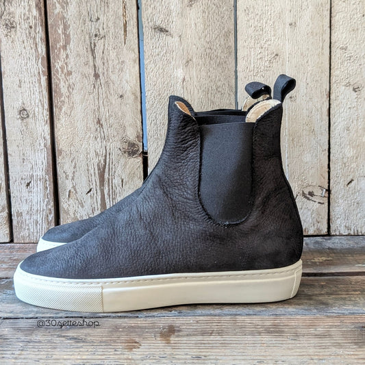 ST. MORITZ Sneaker stivaletto modello beatles slip-on in nabuk bottalato nero