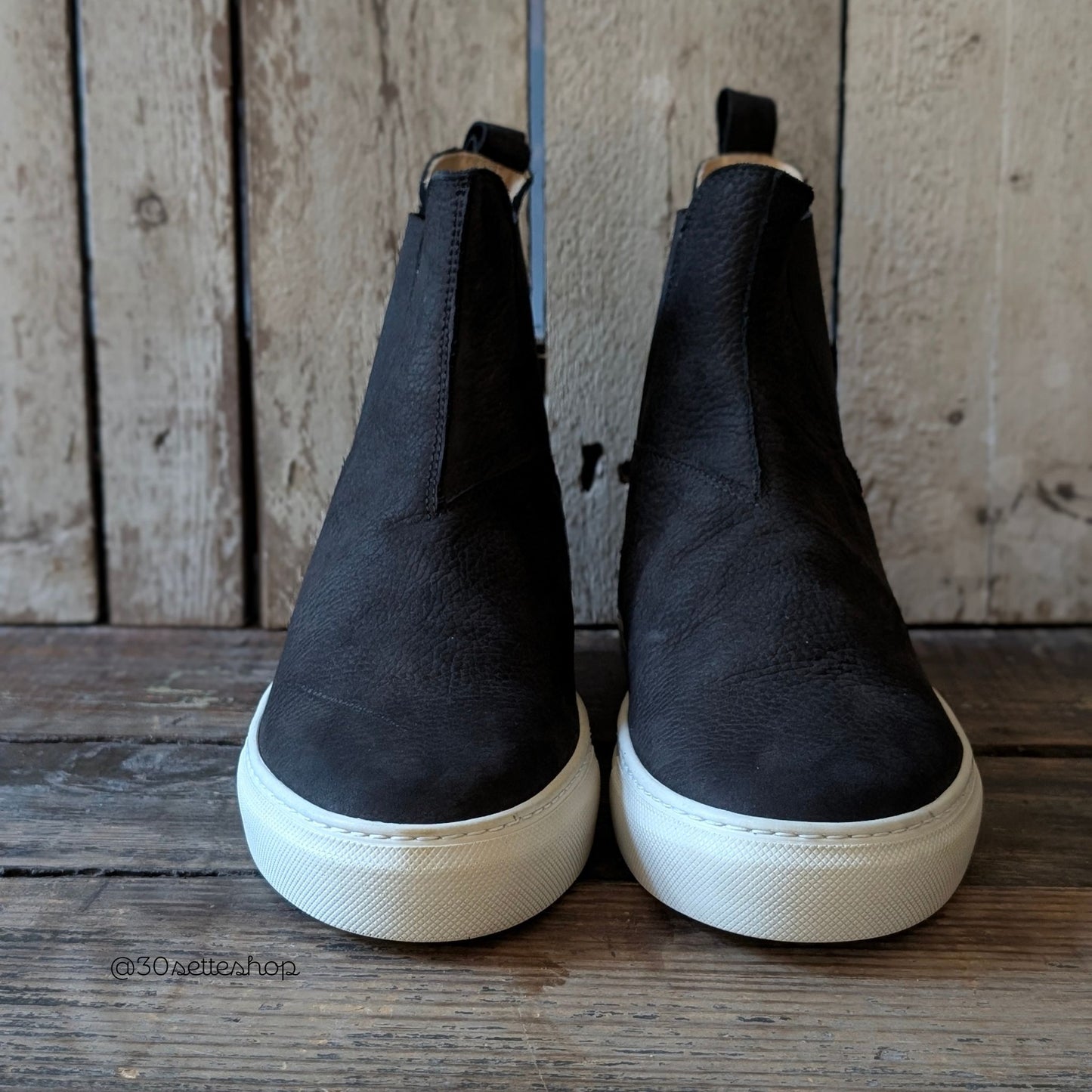 ST. MORITZ Sneaker stivaletto modello beatles slip-on in nabuk bottalato nero
