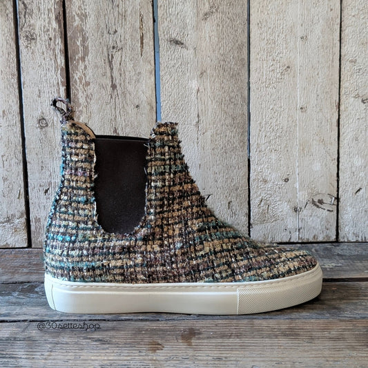 ST. MORITZ Sneaker stivaletto modello beatles slip-on in tessuto lanoso multicolore