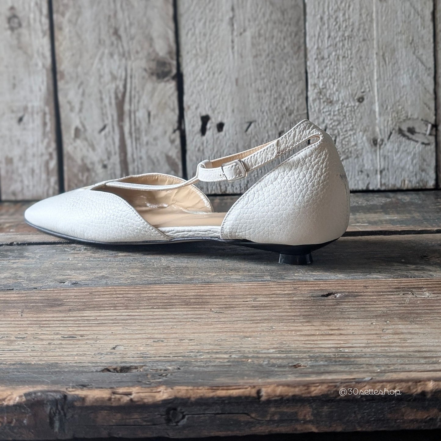TANIA Panna Ballerina t-bar d'orsay kitten heel