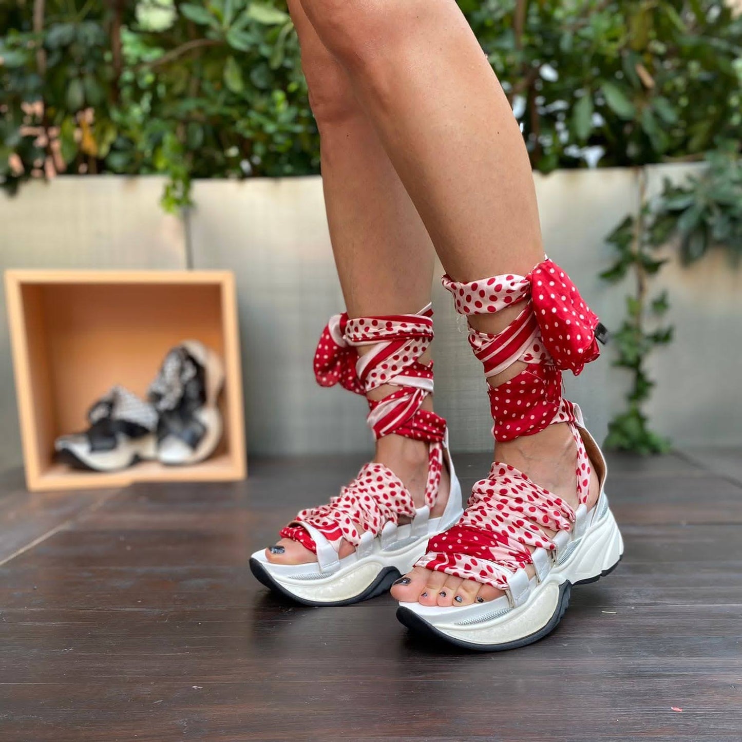 FOULY ANGY Sandalo Zeppa e Foulard