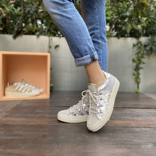CLIPS Argento Sneakers Paillettes
