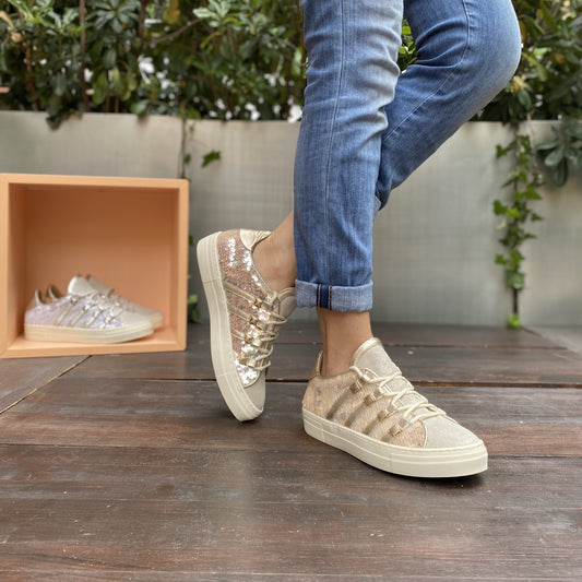 CLIPS Oro Sneakers Paillettes