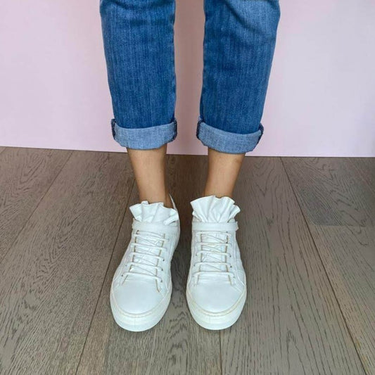 FUNNY Bianca Sneakers con rouches