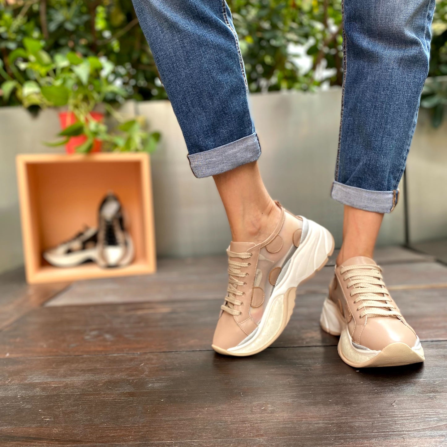 RINE Sneakers Cipria in Rete