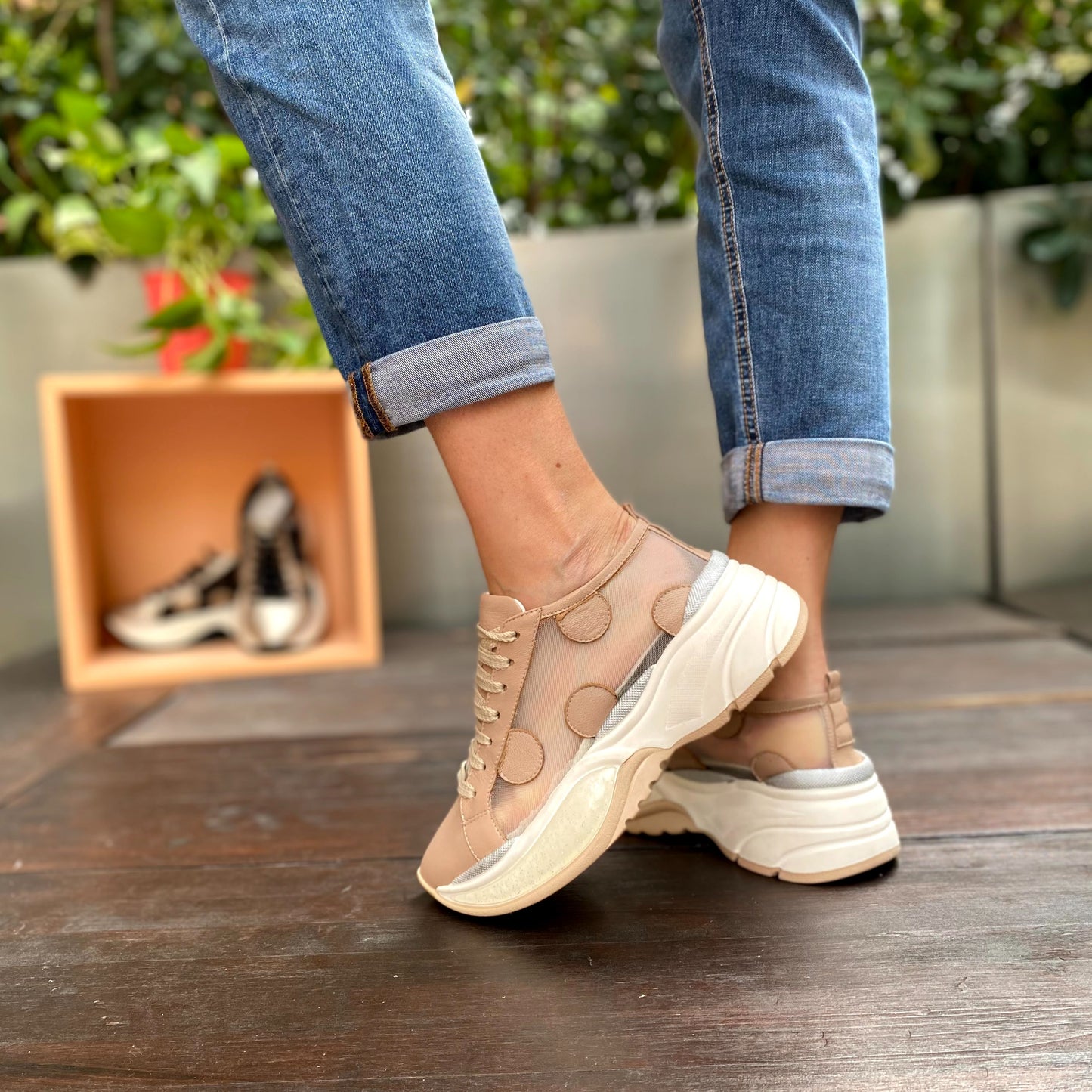 RINE Sneakers Cipria in Rete