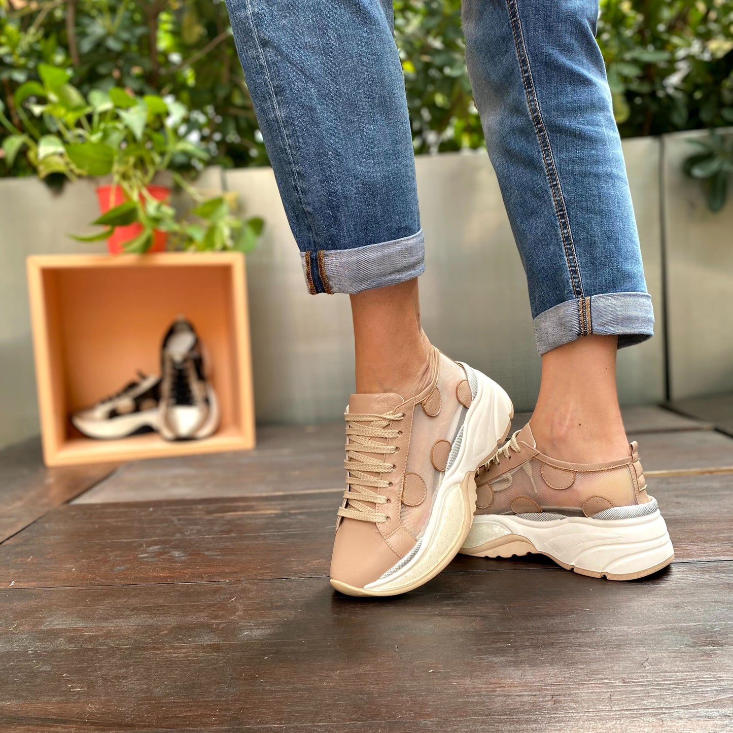 RINE Sneakers Cipria in Rete