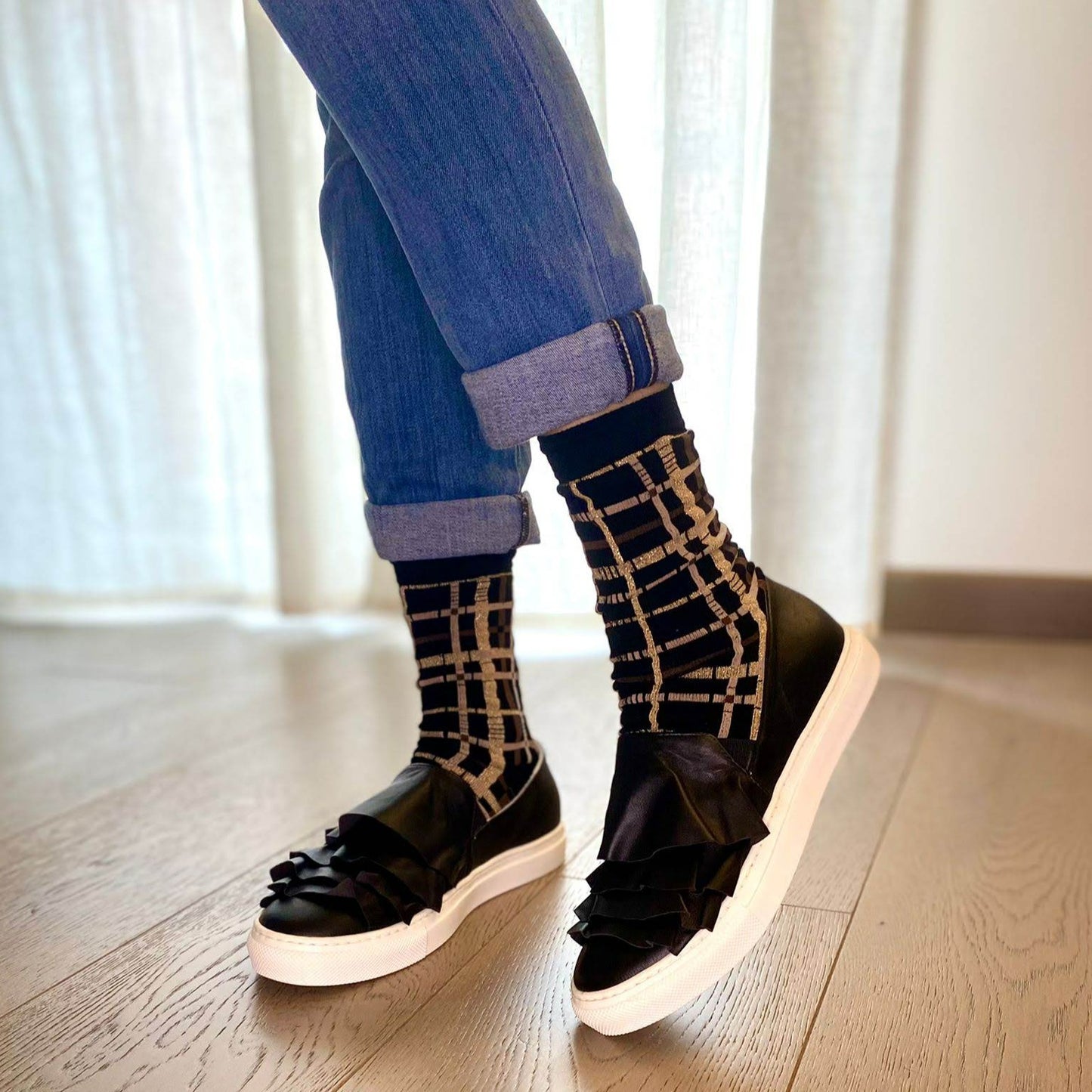 KATE Nera Sneakers con rouches