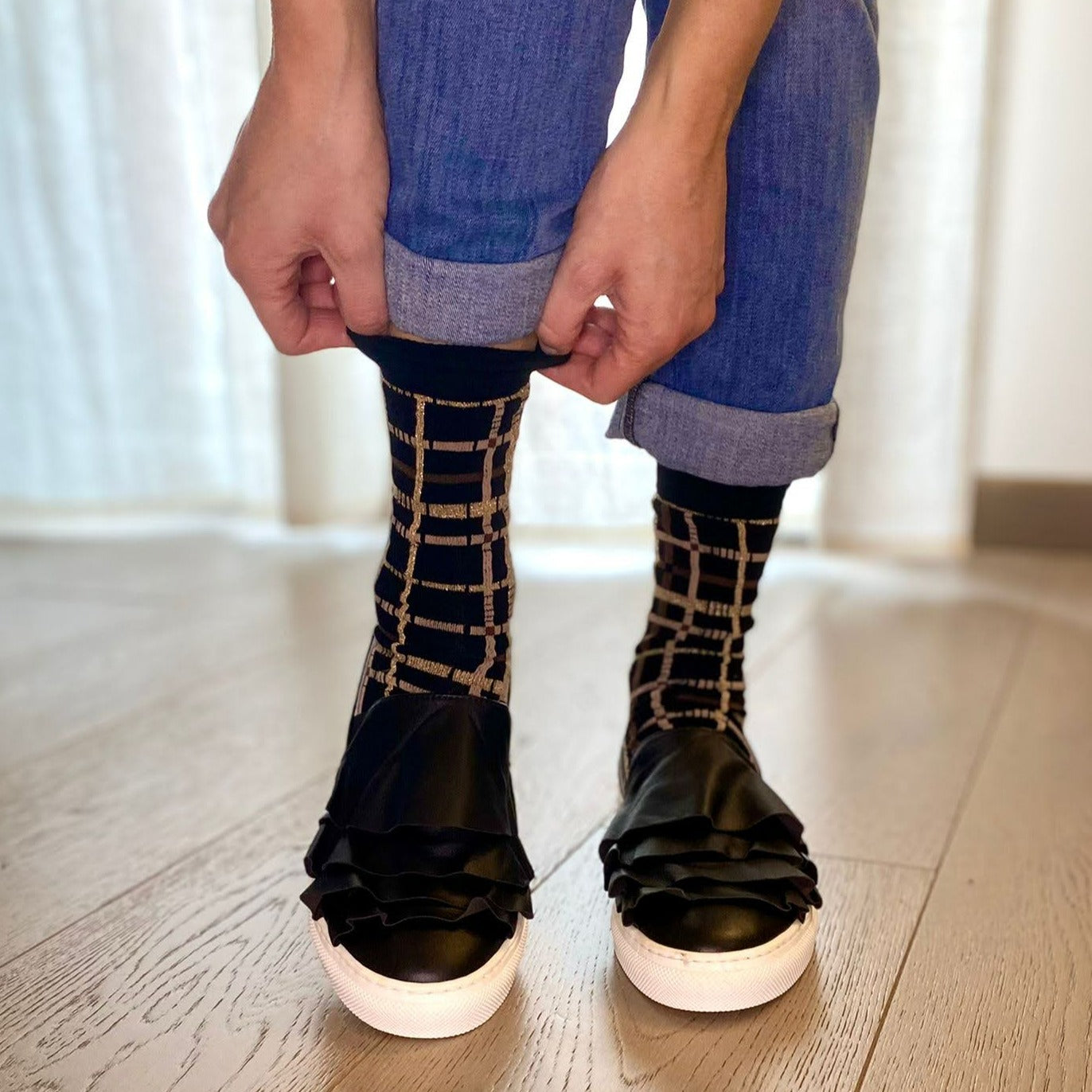 KATE Nera Sneakers con rouches