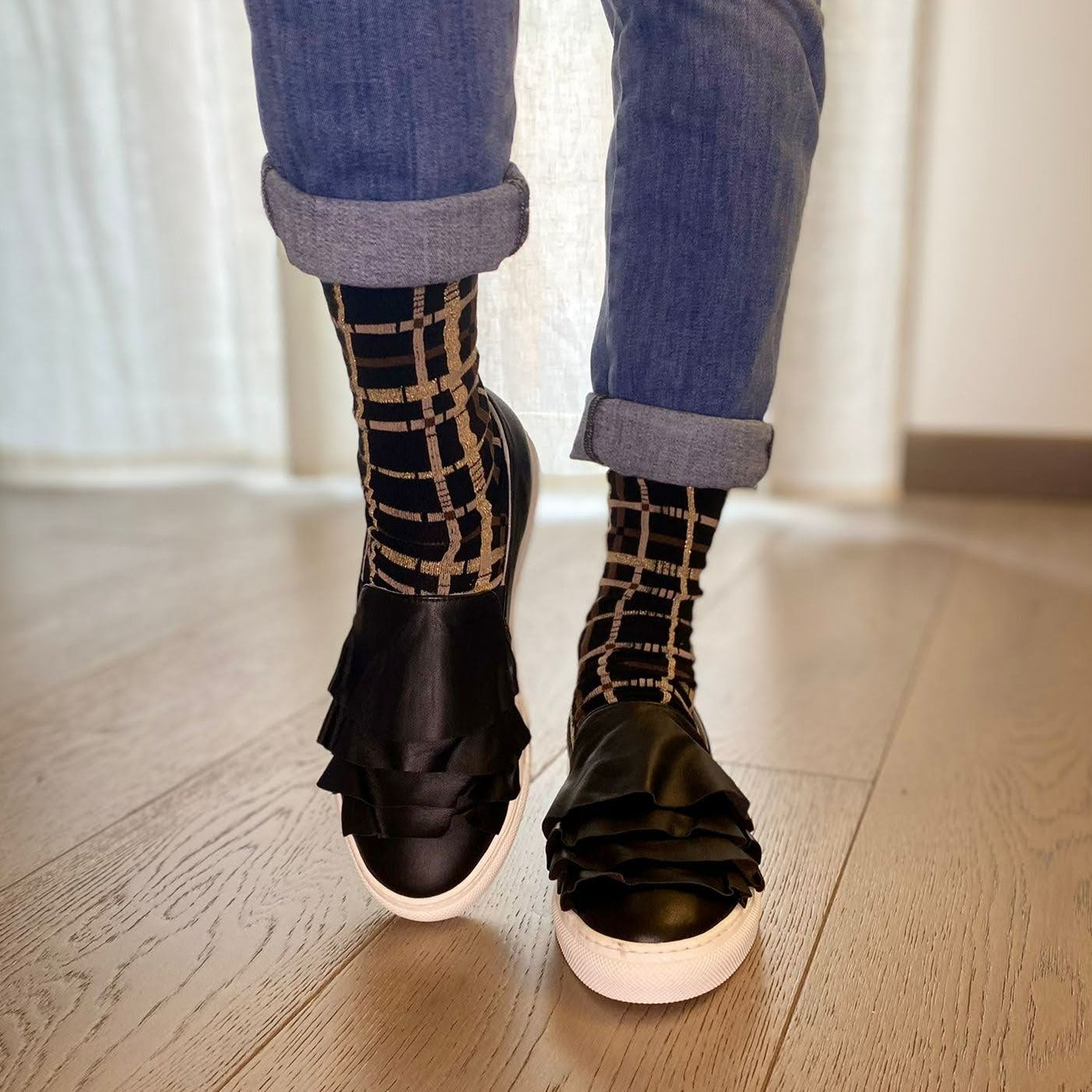 KATE Nera Sneakers con rouches