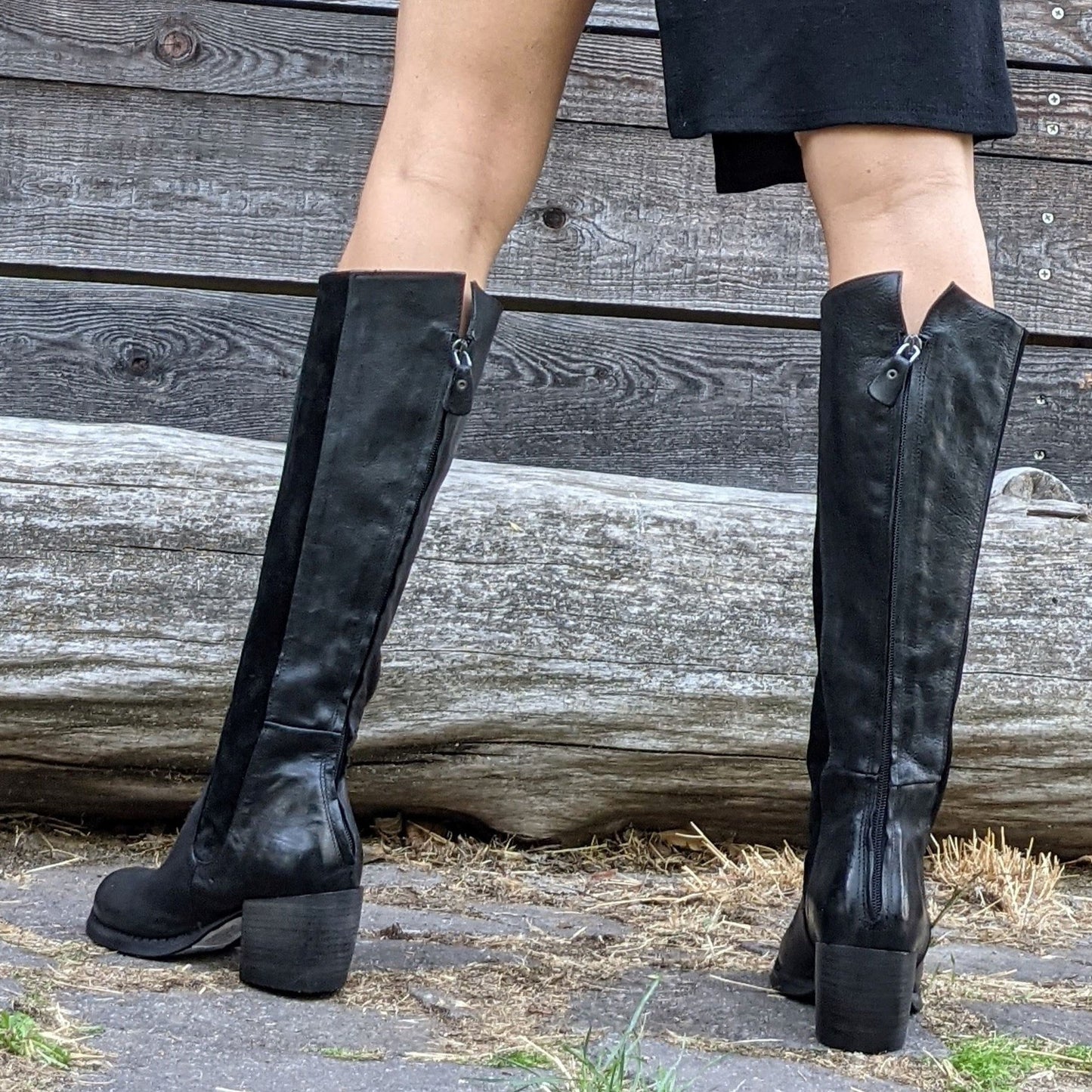 RAISSA Stivale pelle camoscio nero