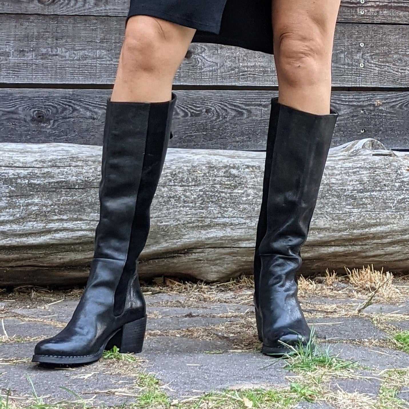 RAISSA Stivale pelle camoscio nero
