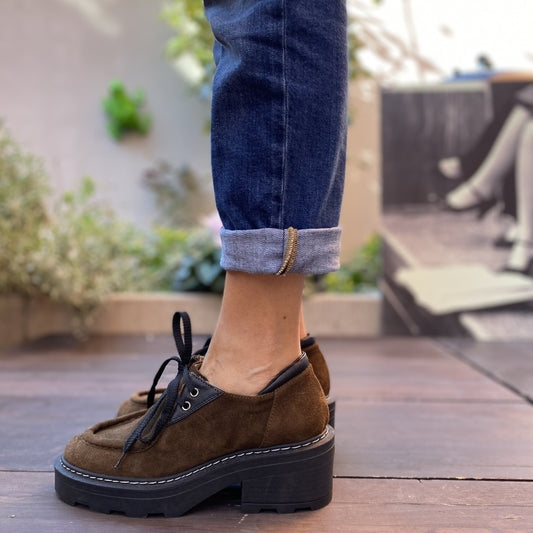 SERAFINO Polacchino stringato in suede